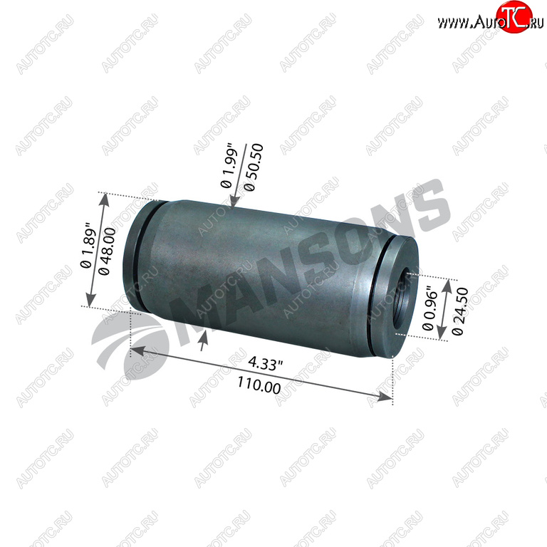 Втулка VOLVO рессоры задней (24x51x110мм) MANSONS 900.801