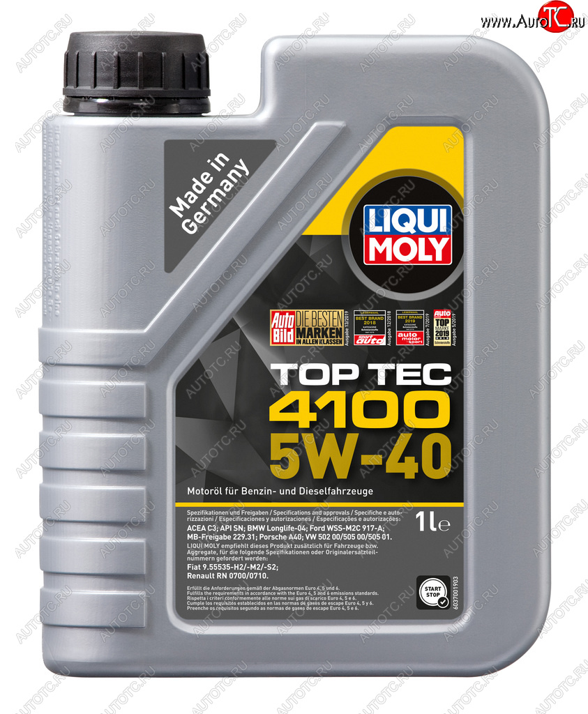 Масло моторное TOP TEC 4100 5W40 синт.1л LIQUI MOLY 9510