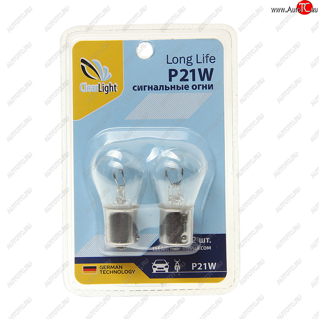 Лампа 12V P21W BA15s блистер (2шт.) CLEARLIGHT cl-p21w-12v 2b