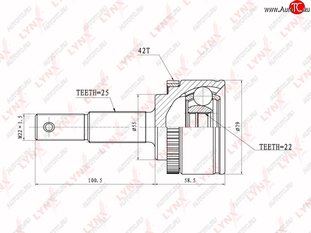 ШРУС наружный NISSAN Almera (00-06) комплект LYNX co3638a