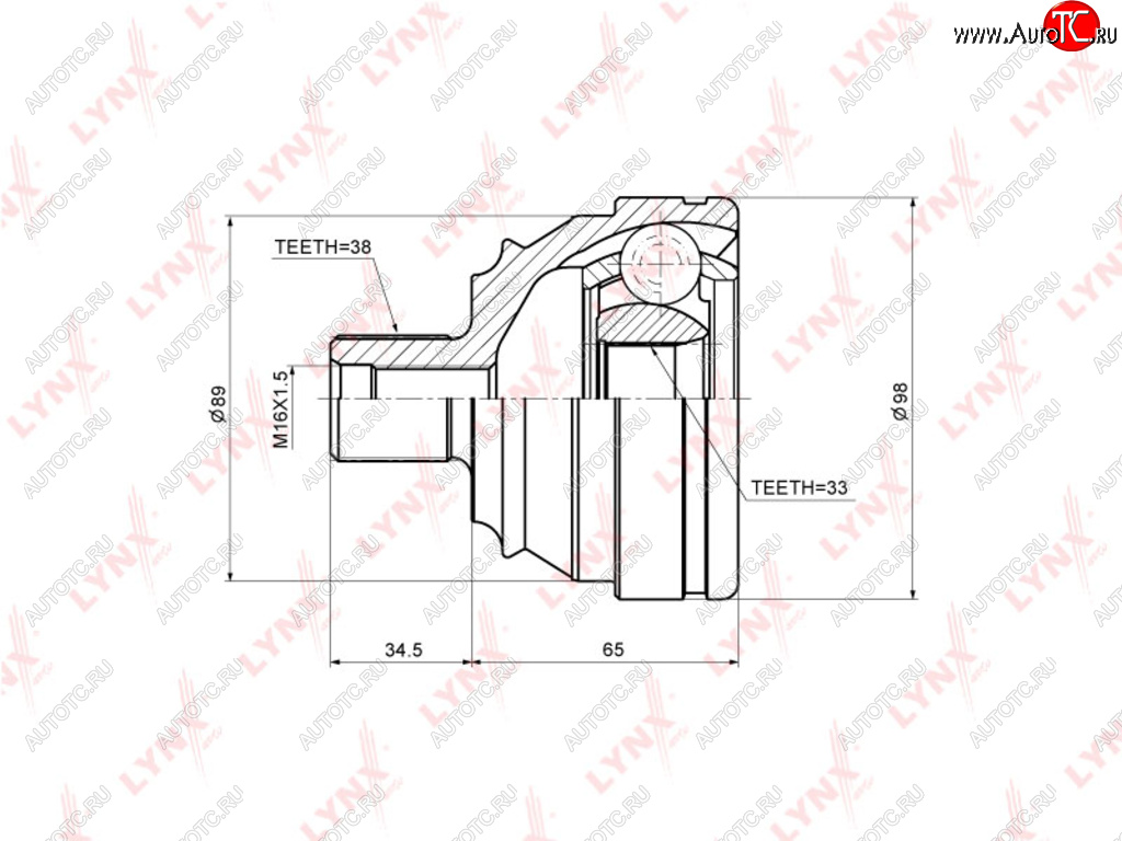 ШРУС наружный VW Transporter (91-94) комплект LYNX co8022