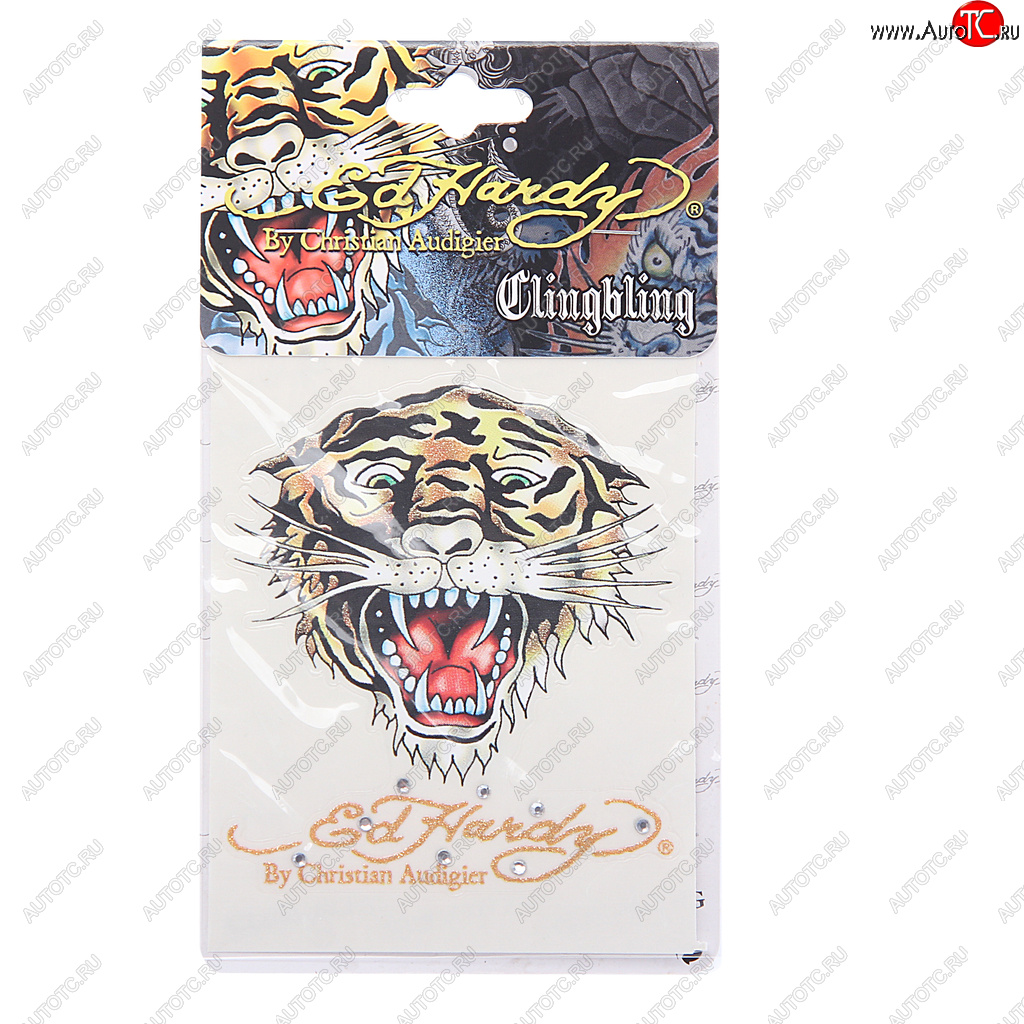 Наклейка TIGER 9х12 со стразами ED HARDY eh-00234