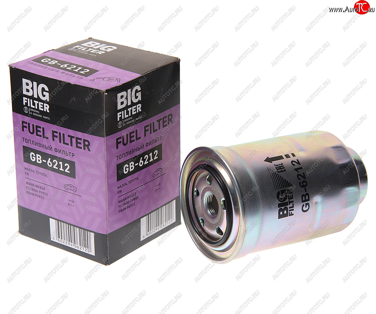 Фильтр топливный TOYOTA Land Cruiser 80,90,120 (80-07-),Hiace (84-06-) (D/TDI) BIG FILTER BIG FILTER gb-6212 gb-6212