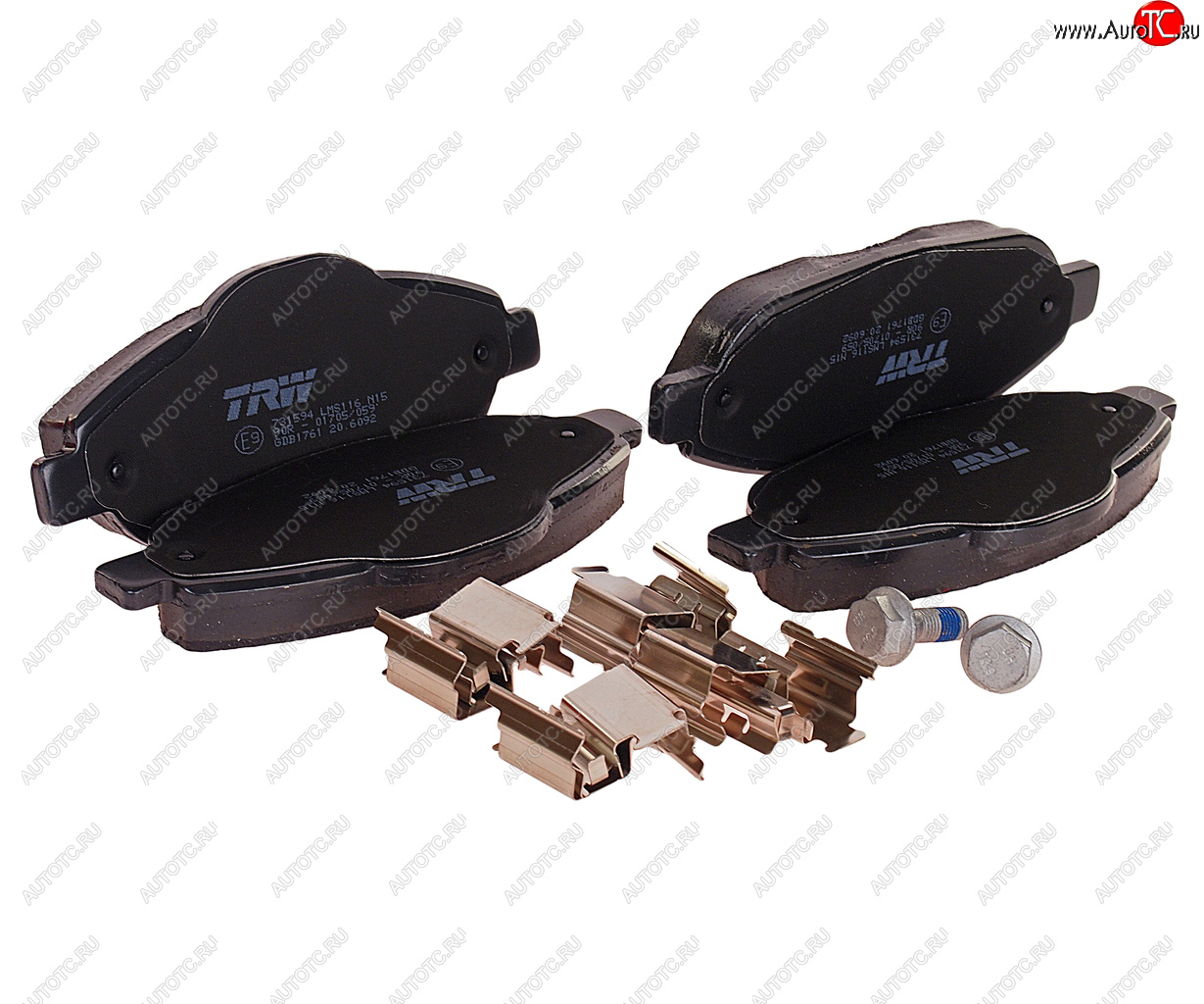 Колодки тормозные PEUGEOT 308 (07-), 3008 (09-) передние (4шт.) TRW gdb1761