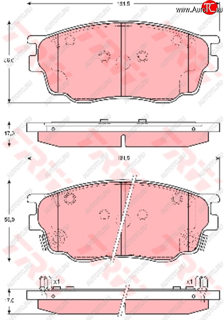 Колодки тормозные MAZDA 6 GG, GY (02-07) передние (4шт.) TRW TRW gdb3309 gdb3309