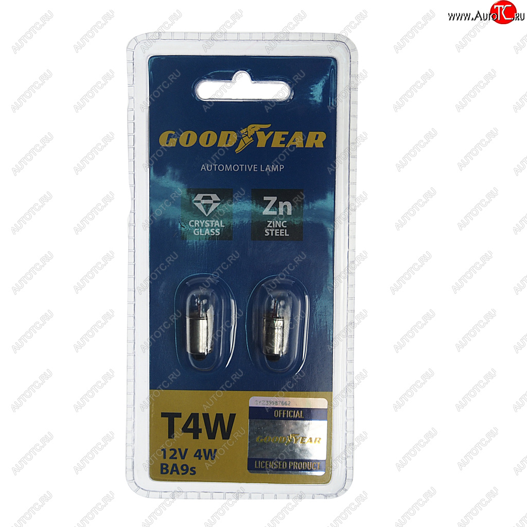 Лампа 12V T4W BA9s блистер (2шт.) GOODYEAR gy012203