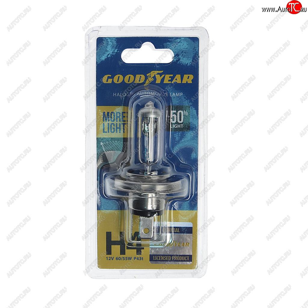 Лампа 12V H4 6055W P43t блистер (1шт.) More Light GOODYEAR gy014125