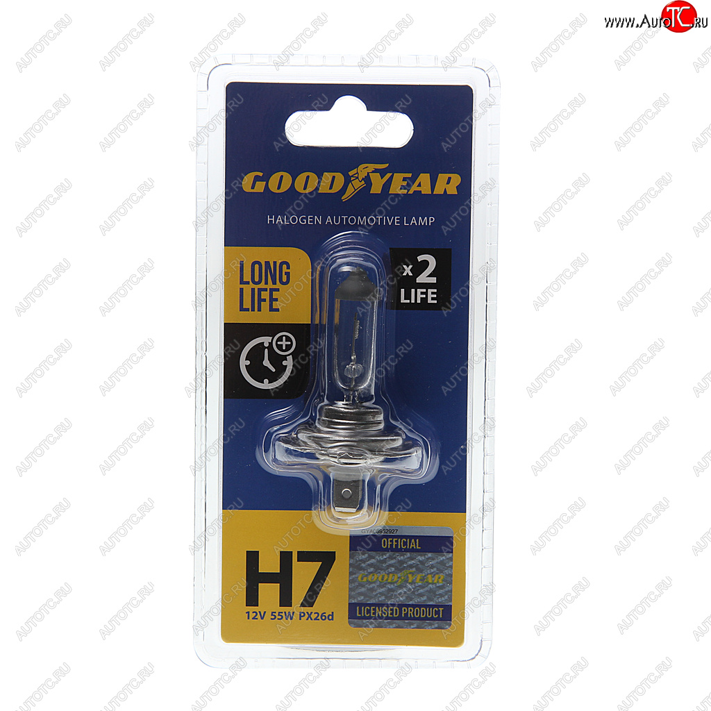 Лампа 12V H7 55W PX26d блистер (1шт.) Long Life GOODYEAR gy017123