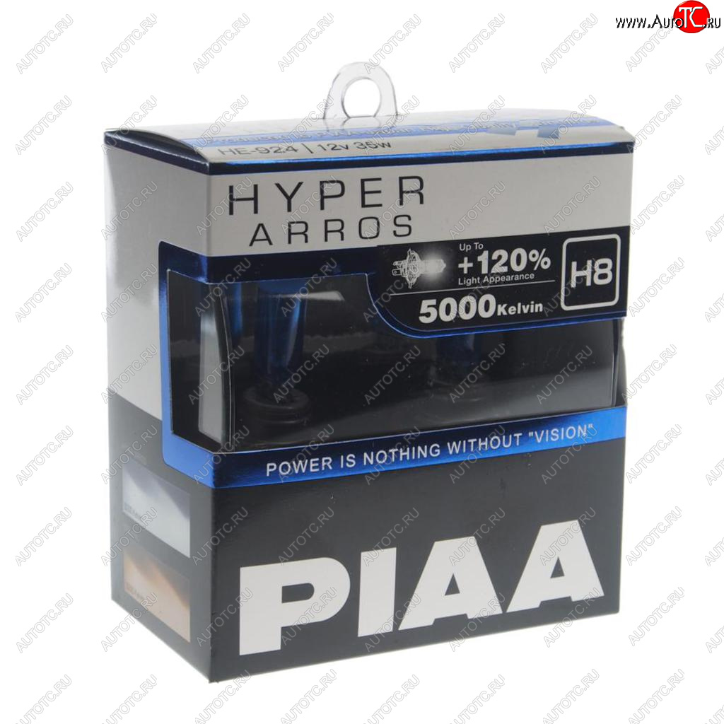 Лампа 12V H8 35W PGJ19-1 +120% 5000K бокс (2шт.) Hyper Arros PIAA PIAA (Пиаа) he-924-h8 he-924-h8