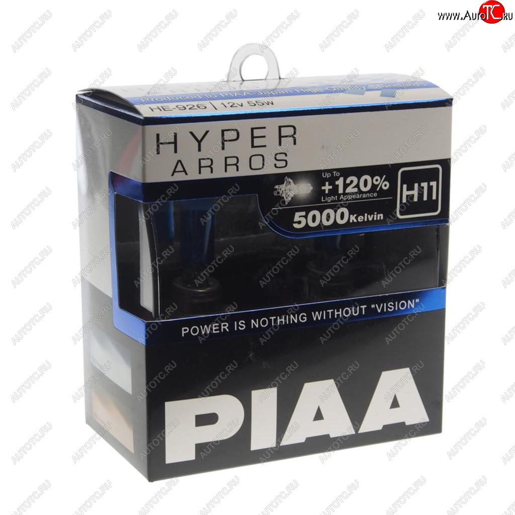 Лампа 12V H11 55W PGJ19-2 +120% 5000K бокс (2шт.) Hyper Arros PIAA PIAA (Пиаа) he-926-h11 he-926-h11