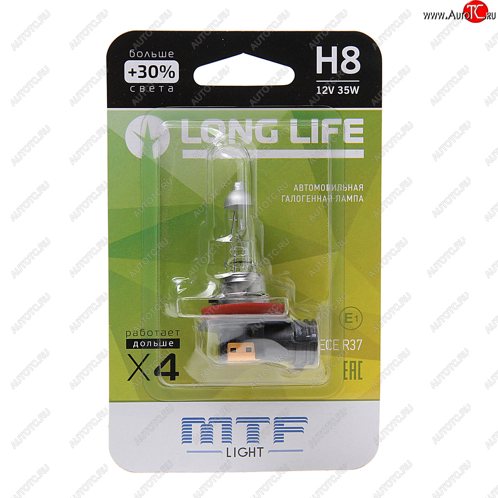 Лампа 12V H8 35W PGJ19-1 +30% блистер (1шт.) Long Life MTF hll1208b