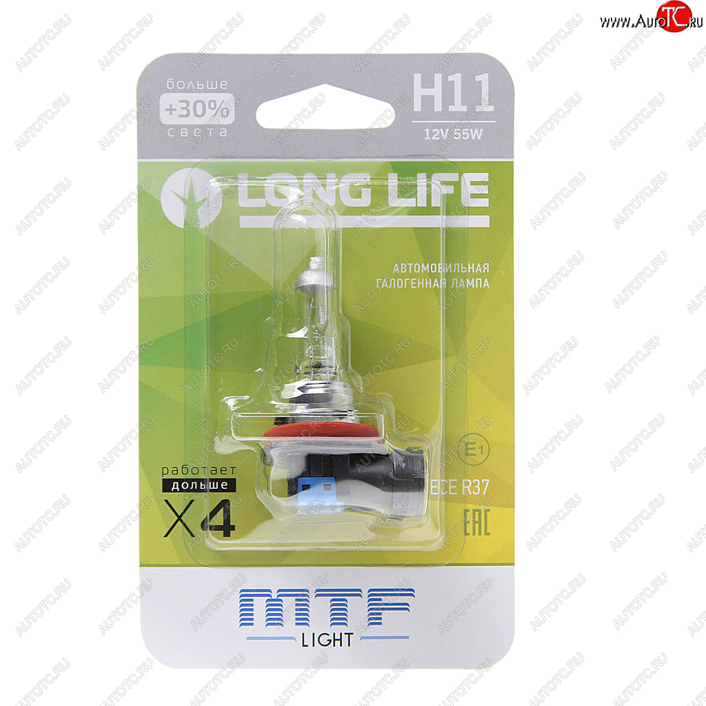 Лампа 12V H11 55W PGJ19-2 +30% блистер (1шт.) Long Life MTF hll1211b