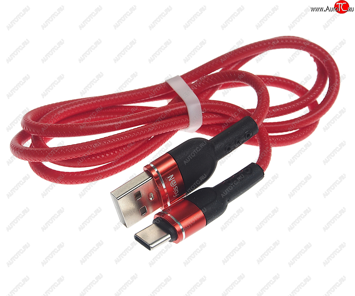 Кабель USB Type C 1м FAISON k-132 metal line red