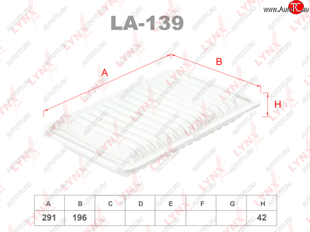 Фильтр воздушный TOYOTA Camry (06-) (2.4),(11-) LYNX la139