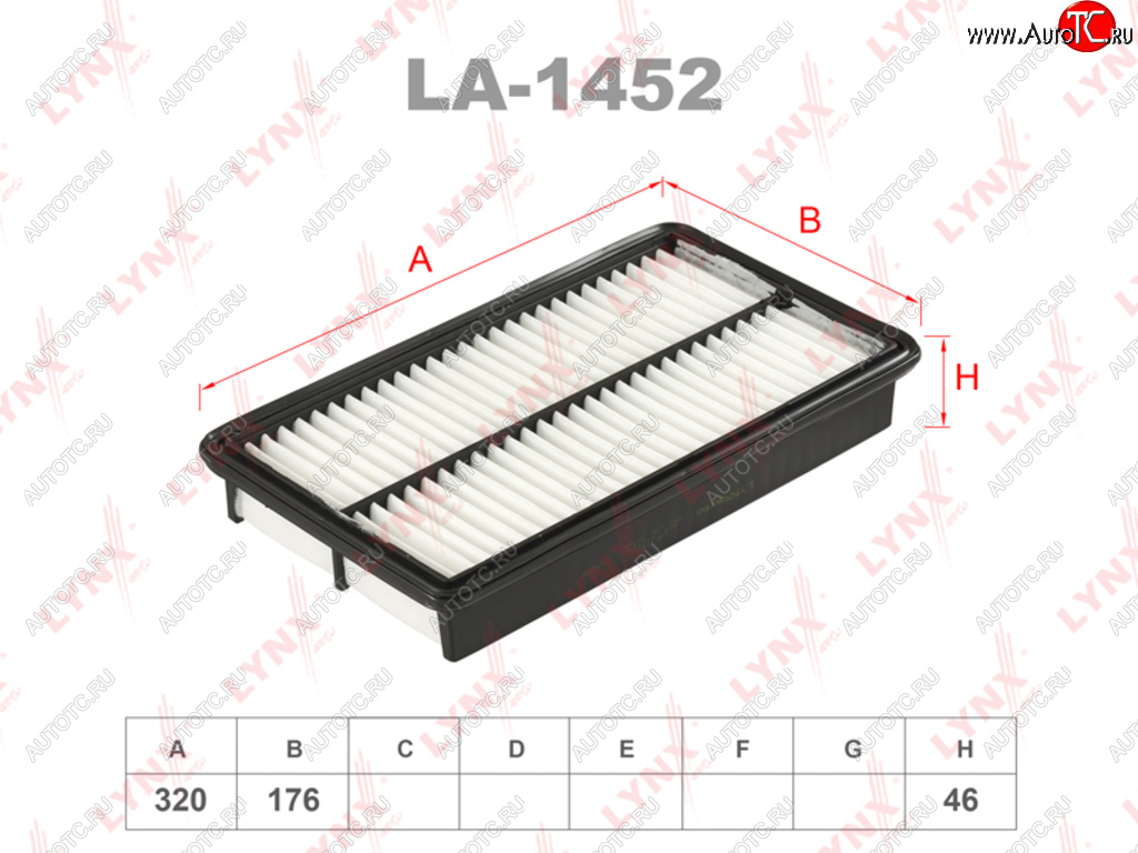 Фильтр воздушный MAZDA 6 (02-12),626 (98-02),MPV (00-06) LYNX la1452