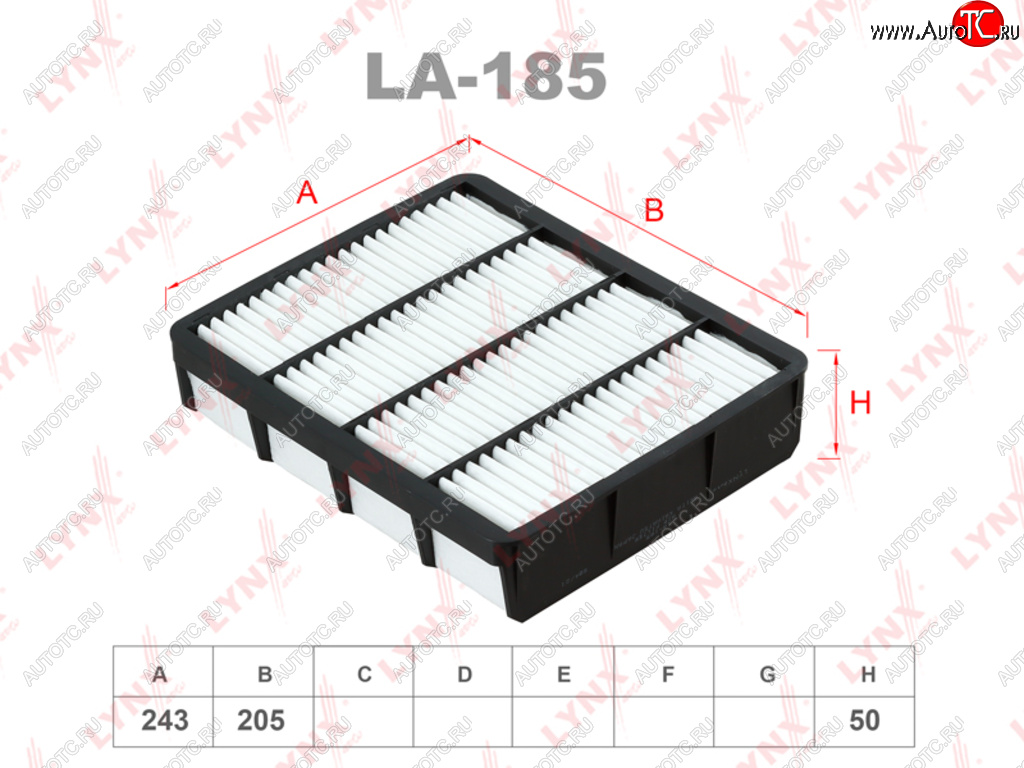 Фильтр воздушный TOYOTA Land Cruiser Prado (96-08) (3.4) LYNX la185