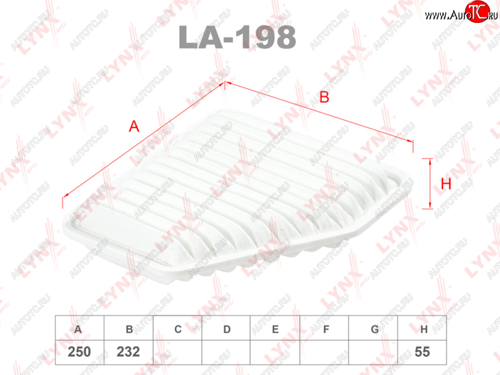 Фильтр воздушный TOYOTA Camry (06-),Rav 4 (06-) (2.02.43.5) LYNX la198