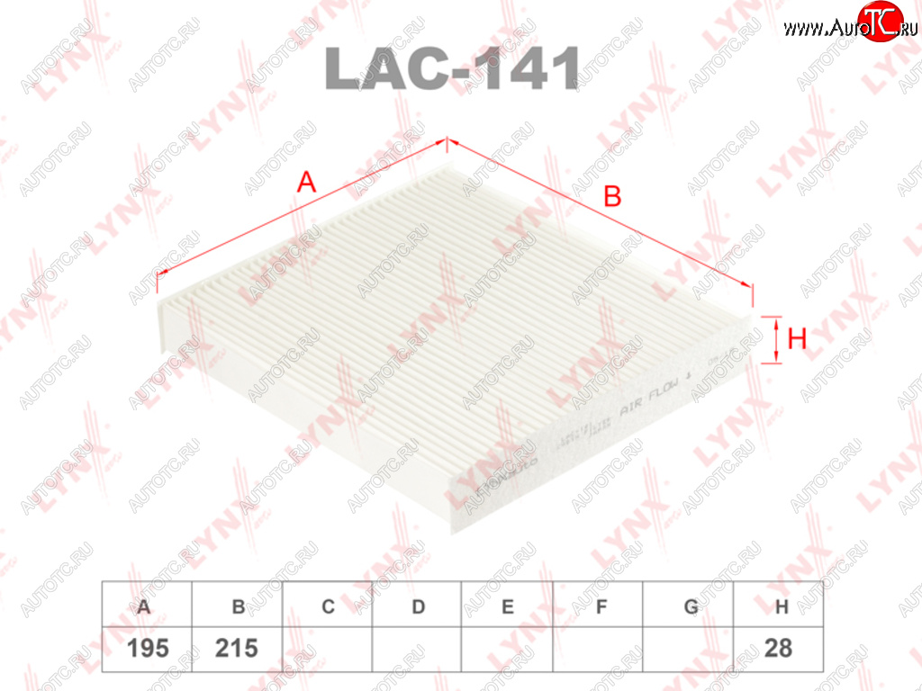 Фильтр воздушный салона TOYOTA Camry (06-11) LYNX lac141