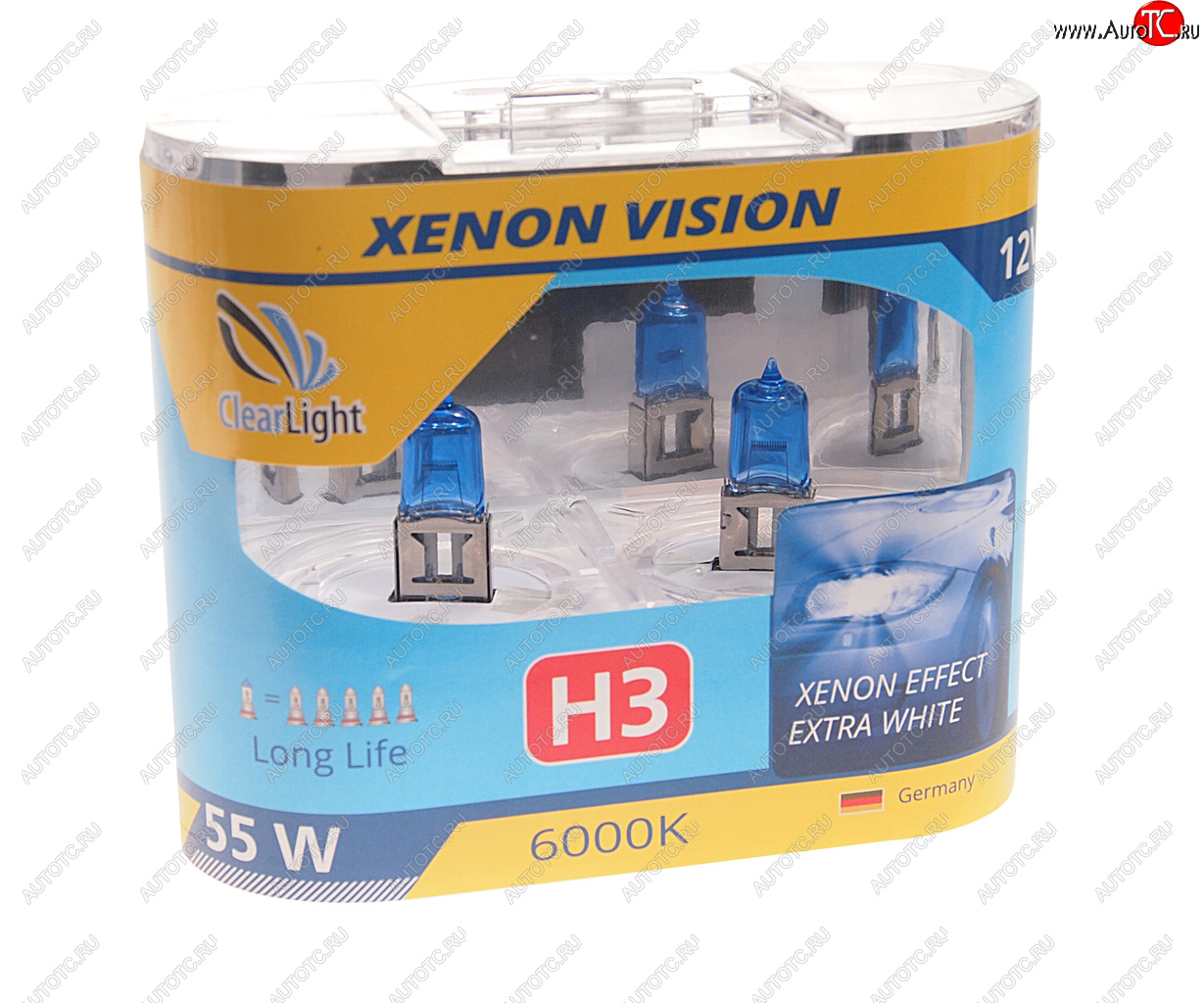 Лампа 12V H3 55W PK22s бокс (2шт.) Xenon Vision CLEARLIGHT mhl3xv