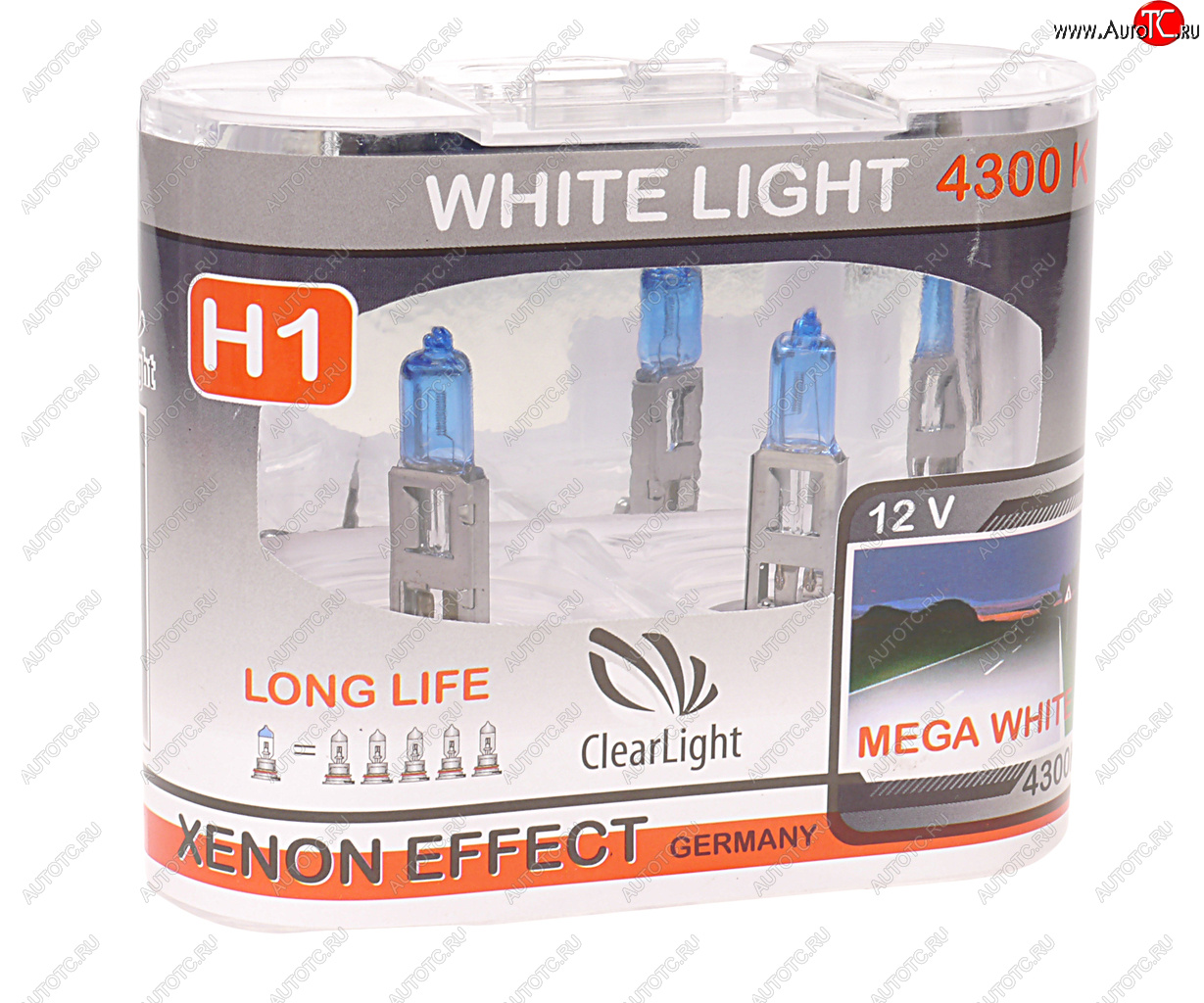 Лампа 12V H1 55W P14.5s бокс (2шт.) White Light CLEARLIGHT mlh1wl