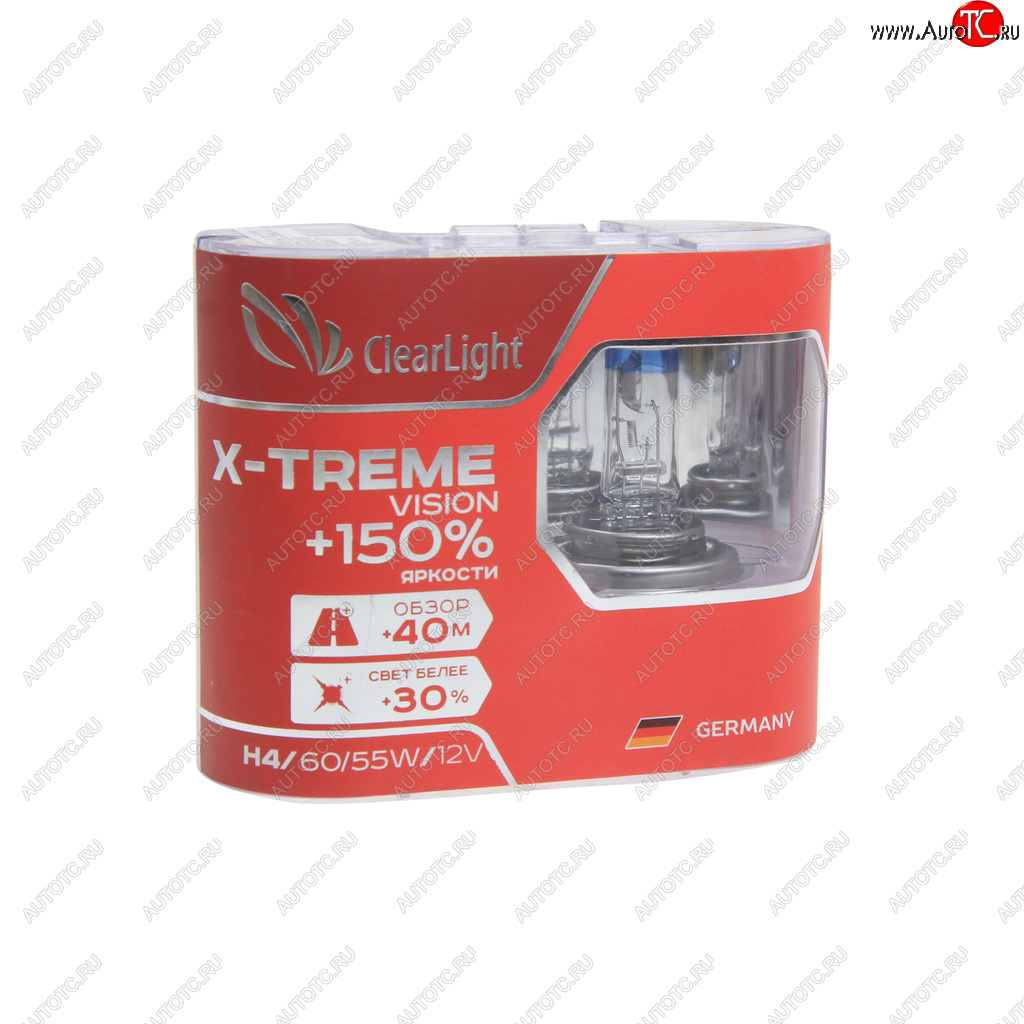 Лампа 12V H4 6055W P43t +150% бокс (2шт.) X-treme Vision CLEARLIGHT mlh4xtv150