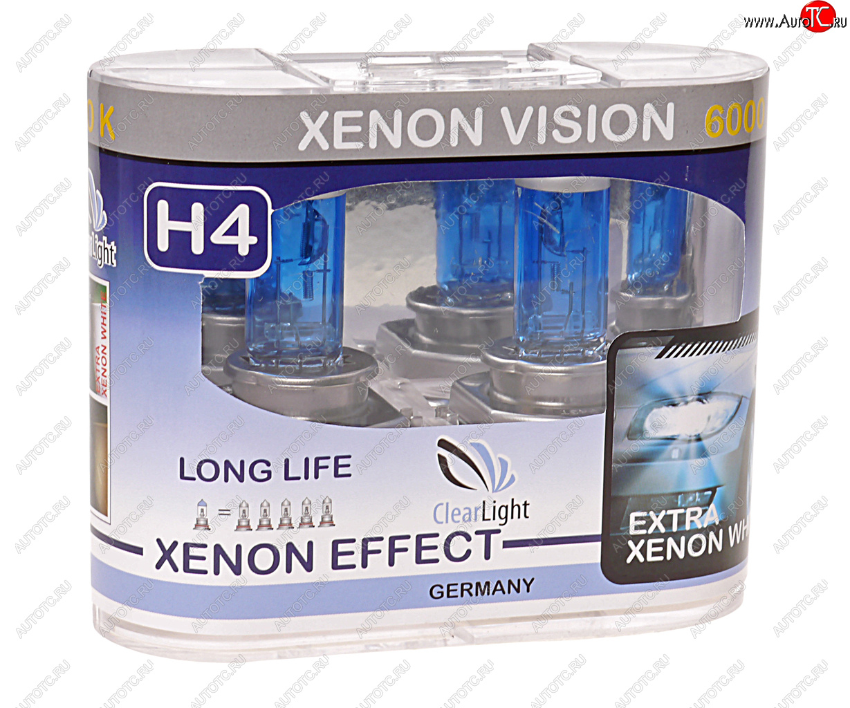 Лампа 12V H4 6055W P43t бокс (2шт.) Xenon Vision CLEARLIGHT mlh4xv