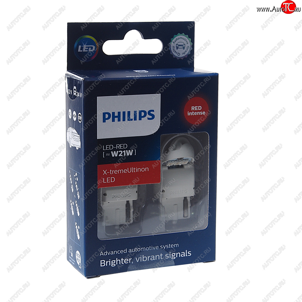 Лампа светодиодная 12V W21W W3x16d бесцокольная блистер (2шт.) Red X-Treme Ultinon PHILIPS PHILIPS p-11065xurx2 p-11065xurx2