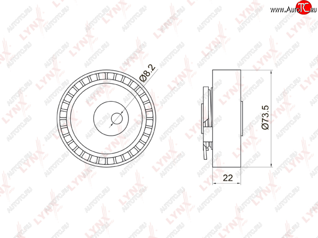 Ролик ГРМ RENAULT Clio,Logan,Laguna,Megane,Scenic (10-) (1.41.6) натяжителя LYNX pb1028