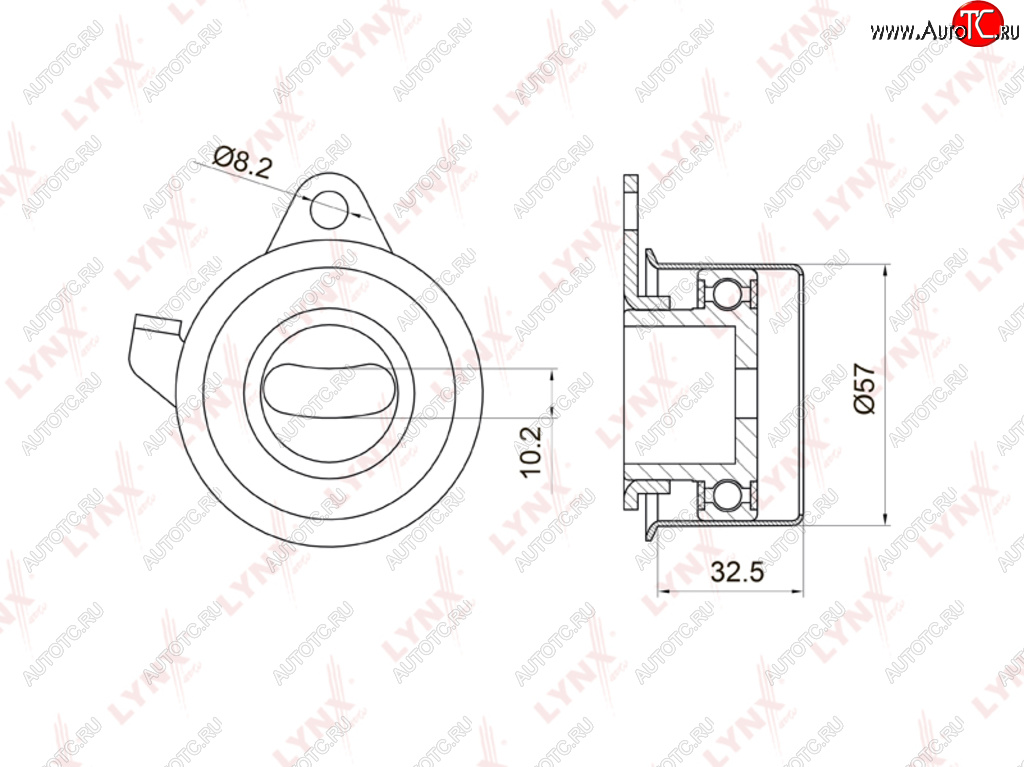 Ролик ГРМ MITSUBISHI Colt (1.31.5),Lancer (03-) (1.6) натяжителя LYNX pb1032