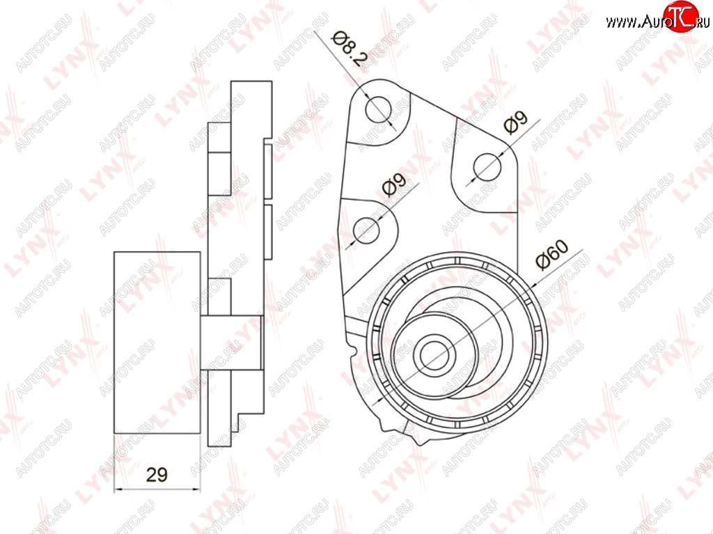 Ролик ГРМ DAEWOO Nexia,Espero,Nubira,Lanos (1.51.6) (16V) натяжителя LYNX pb1074