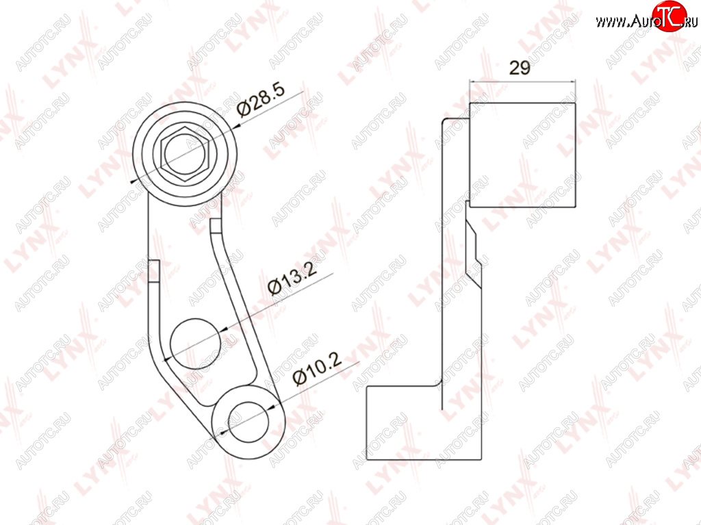 Ролик ГРМ VW Bora,Caddy,Golf,Polo AUDI A2 SEAT SKODA (1.41.6) обводной (с кронштейном) LYNX pb3030