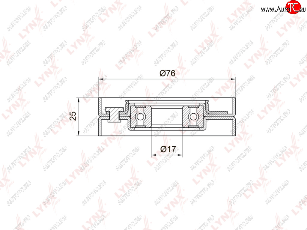 Ролик приводного ремня VW Passat (98-05) AUDI A4,A8 SKODA Superb (01-) VOLVO S70,S90 натяжителя LYNX pb5001