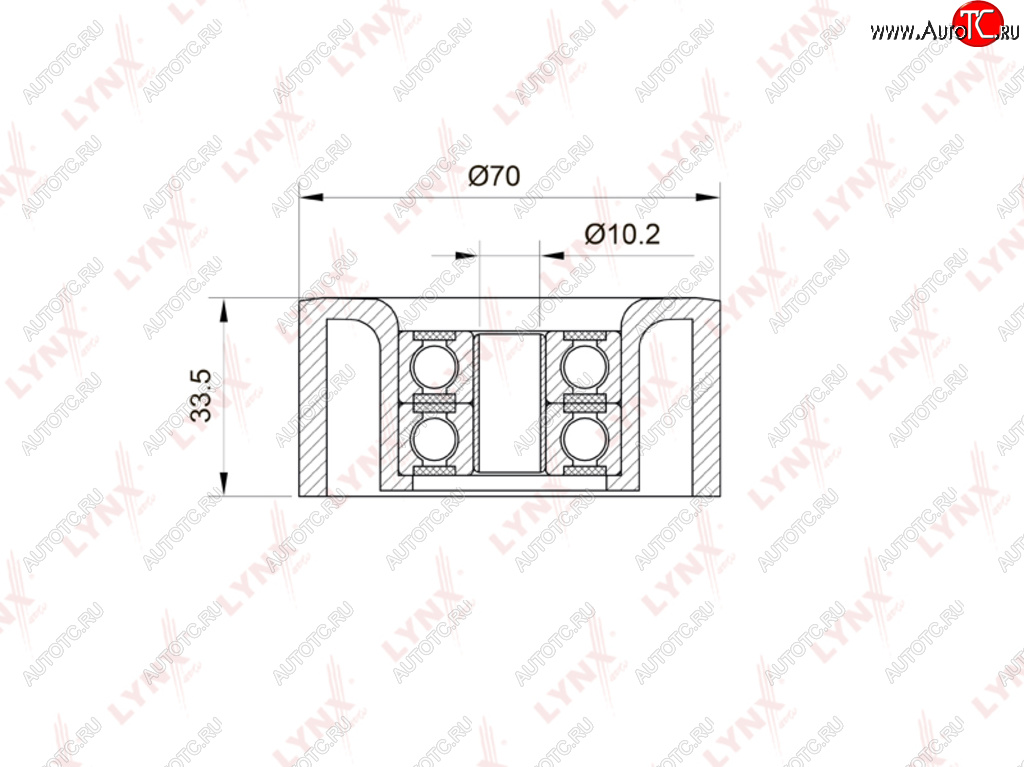 Ролик приводного ремня NISSAN Juke (10-),Tiida (07-),Qashqai (07-13) натяжителя LYNX pb5013