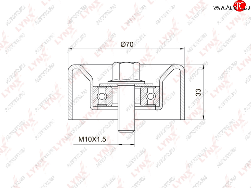 Ролик приводного ремня TOYOTA Avensis (01-09),Camry (03-08) натяжителя LYNX LYNX pb5032 pb5032