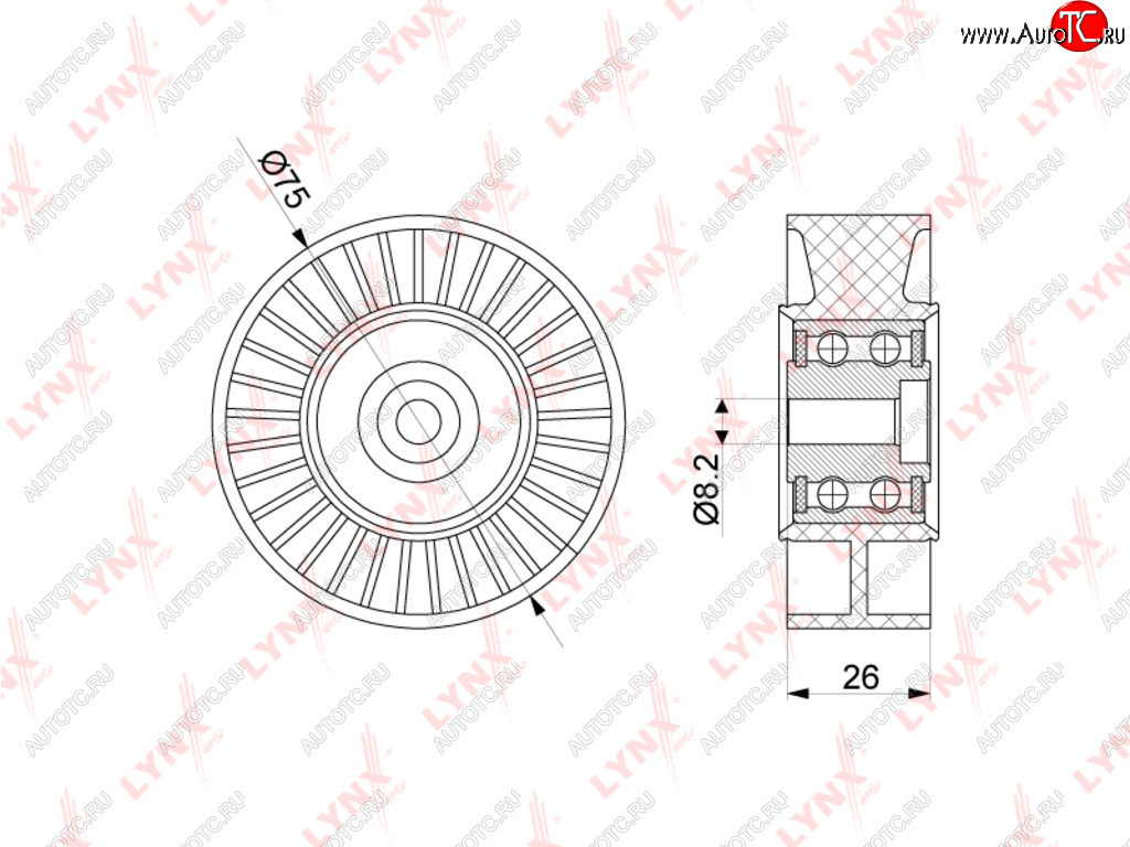 Натяжитель приводного ремня VW Passat,Phaeton,Touareg AUDI A4,A6,A8,Q5,Q7 (3.0 TDI) (04-) LYNX pb5280