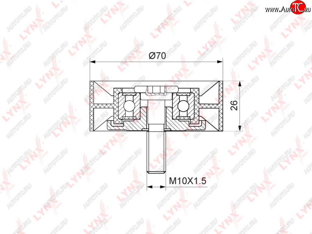 Ролик приводного ремня SSANGYONG Actyon (06-),Kyron (05-),Rexton (03-) обводной LYNX pb7124