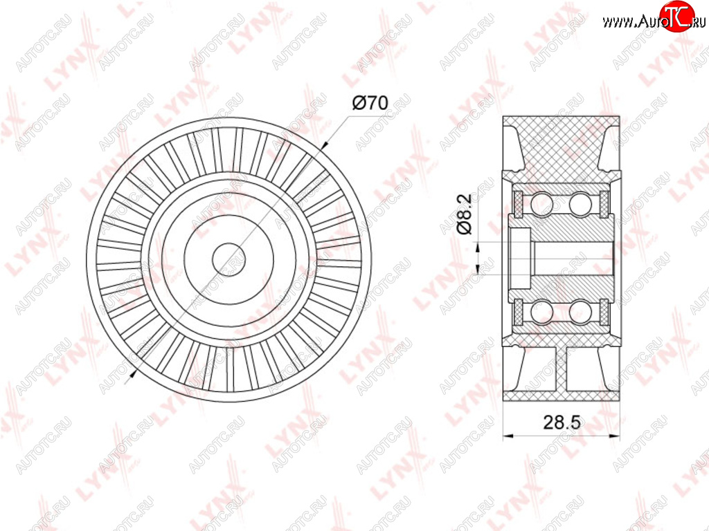 Ролик приводного ремня VW Crafter (12-13) обводной LYNX pb7153