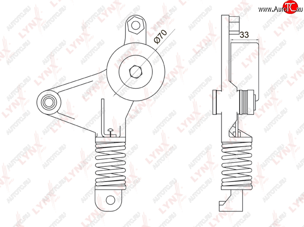 Натяжитель приводного ремня TOYOTA Camry (06-11),Estima (06-),Rav 4 (05-12) (2.4) LYNX pt3045