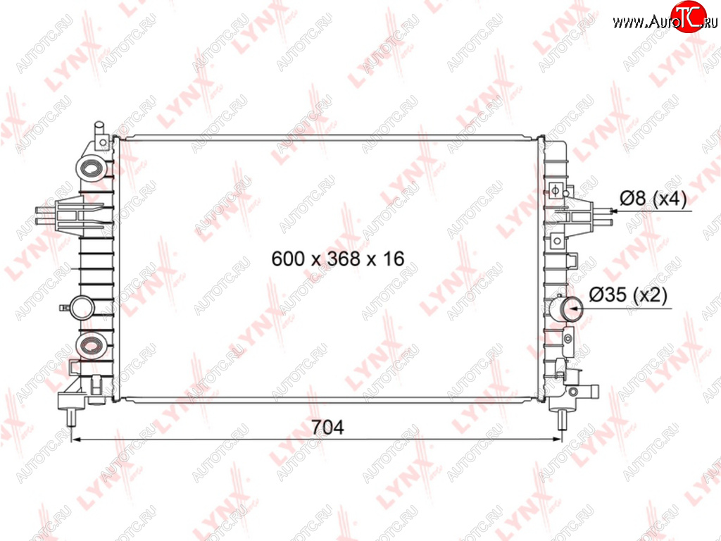 Радиатор OPEL Astra H,Zafira B (05-) охлаждения двигателя LYNX rb1106