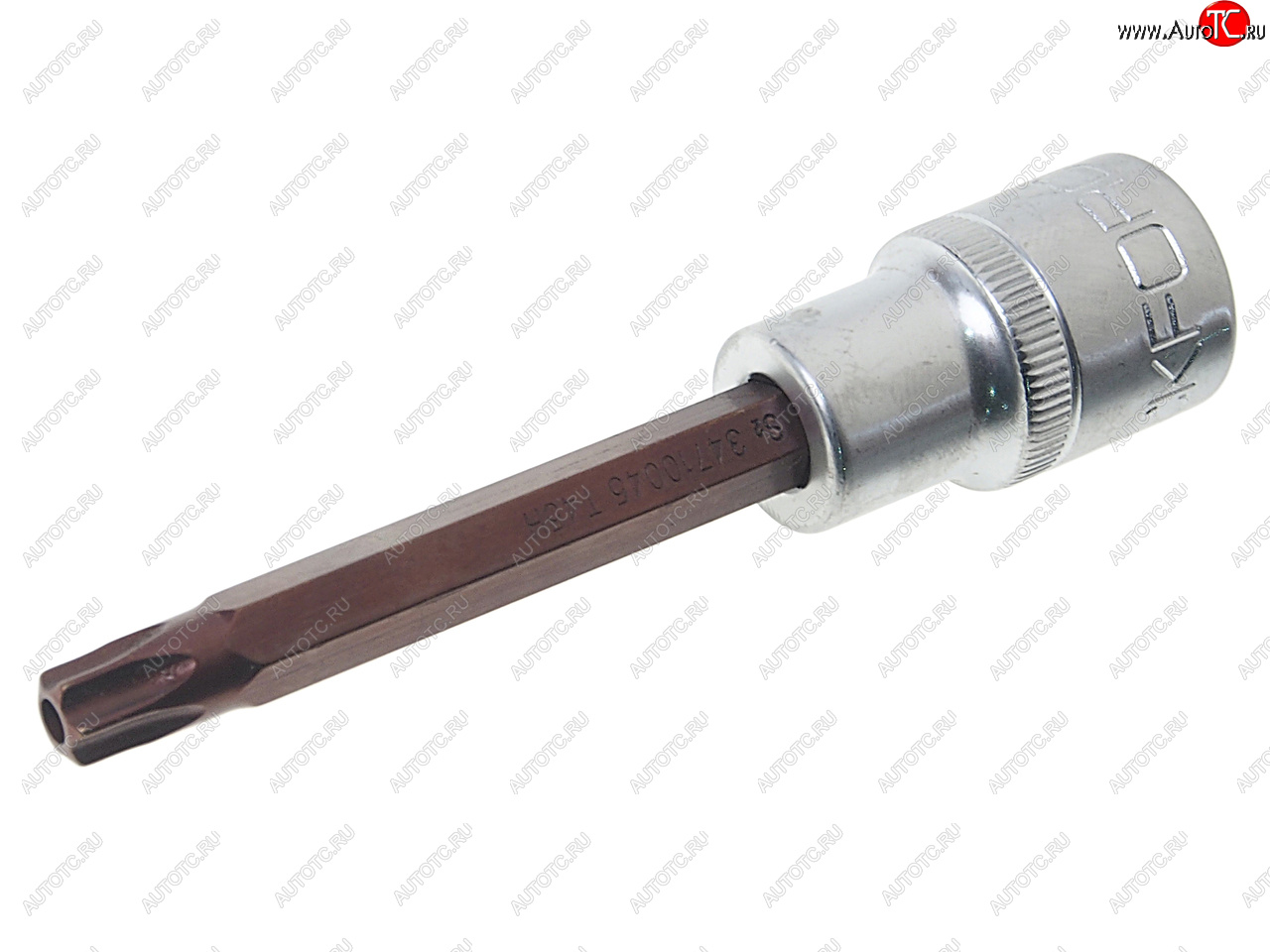 Бита-головка 12 TORX T45х100мм с отверстием Premium ROCKFORCE rf-34710045pr