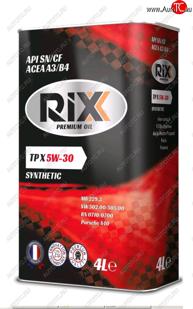 Масло моторное TP X SN/CF А3/В4 5W30 синт.4л RIXX RIXX rx0012tpx rx0012tpx