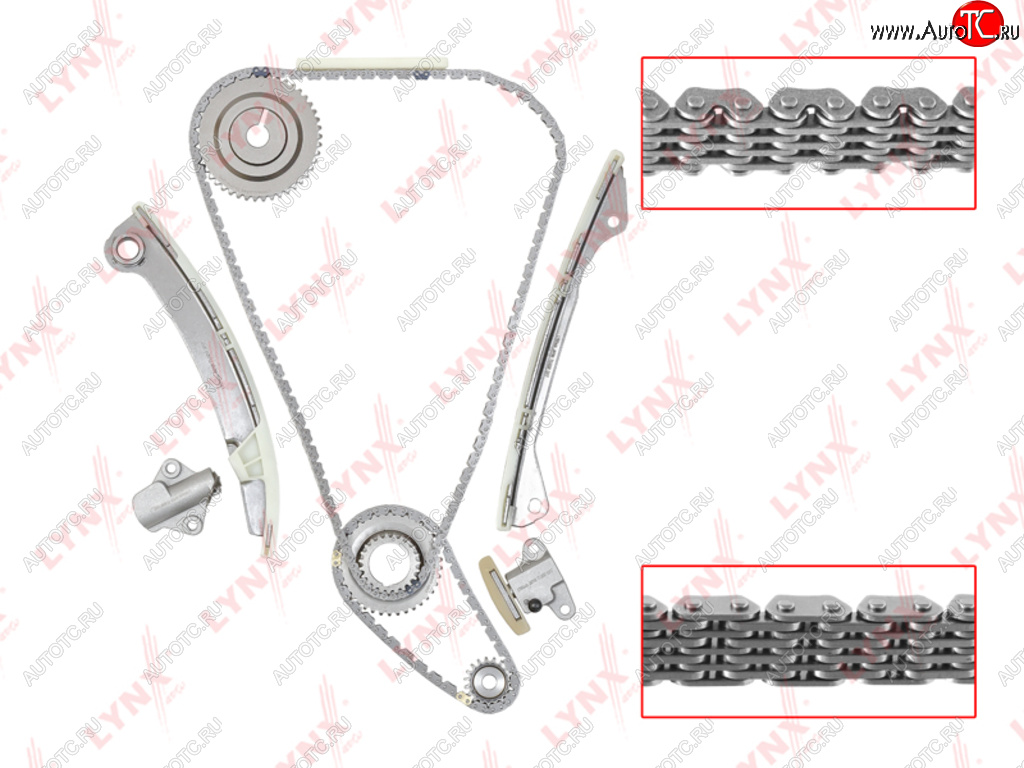 Комплект цепи ГРМ NISSAN (дв.MR20DE) (2.0) (2 цепи+башмак натяж+2 успокоит+2 натяж+3 звезды) LYNX tk0029