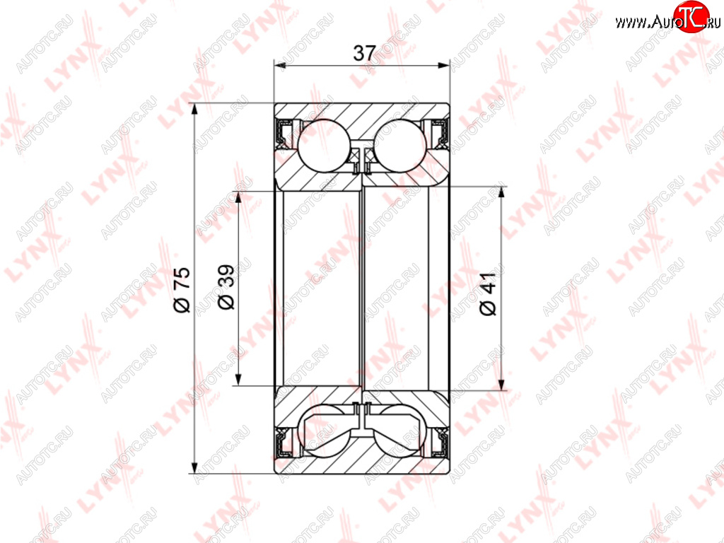 Подшипник ступицы VW Passat (00-) AUDI 80,90,100,A6 (97-) передней LYNX wb1056