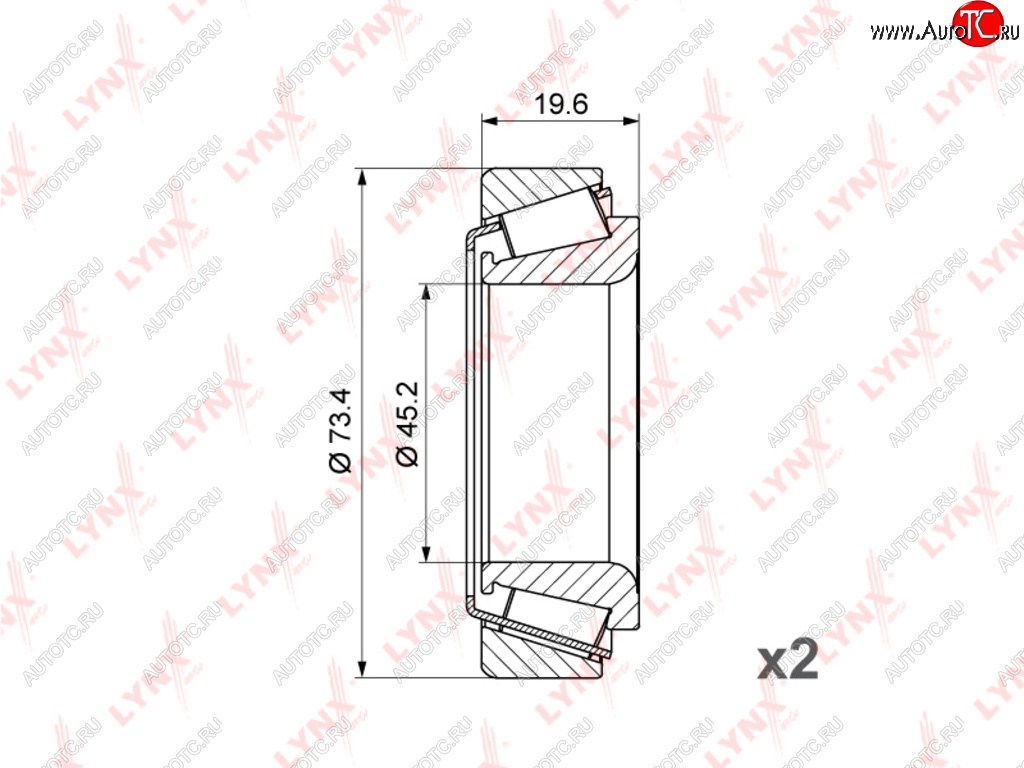 Подшипник ступицы HYUNDAI Porter,Porter 2 задней LYNX wb1089