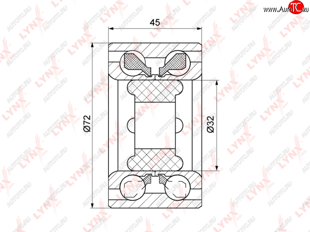 Подшипник ступицы TOYOTA Chaser,Mark 2,Supra (-02) передней LYNX wb1113