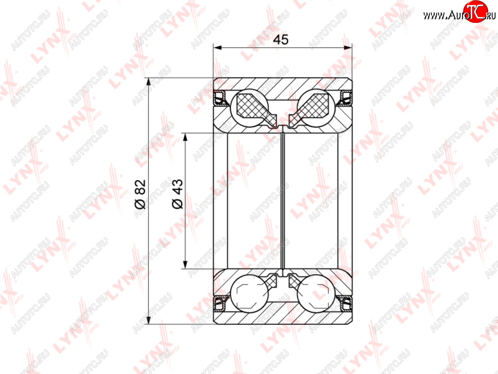 Подшипник ступицы TOYOTA Picnic (96-01) передней LYNX wb1121