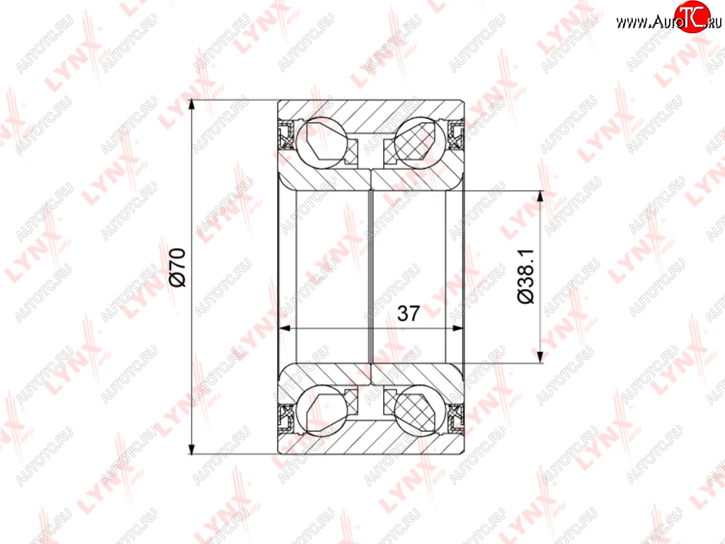 Подшипник ступицы HYUNDAI Accent (06-),Getz KIA Rio (05-),Picanto передней LYNX wb1451