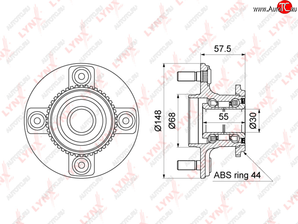 Ступица NISSAN Almera (N16) задняя LYNX wh1109