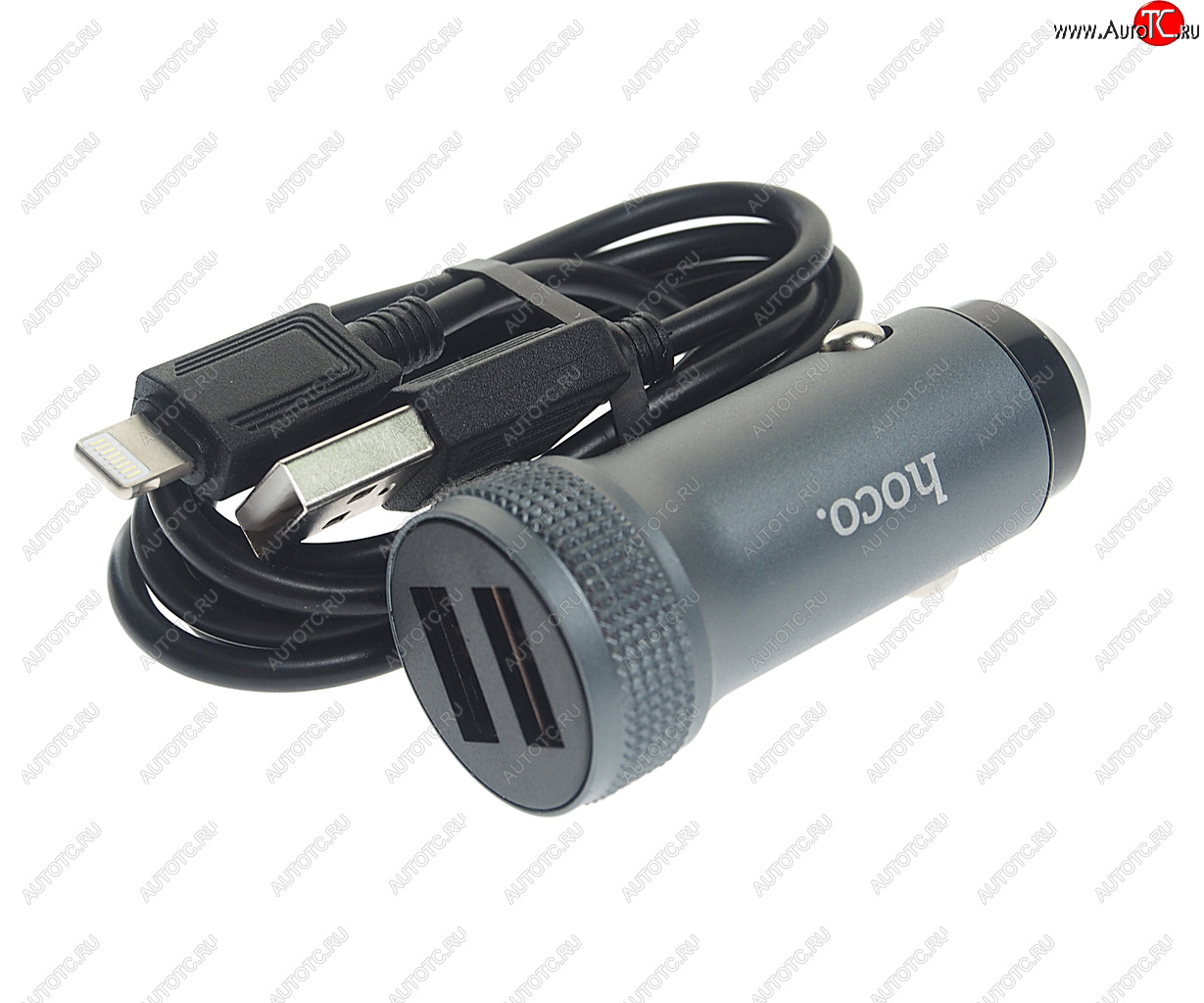 Устройство зарядное в прикуриватель 1USB 12V кабель iPhone (5-) HOCO HOCO z49 grey z49 grey