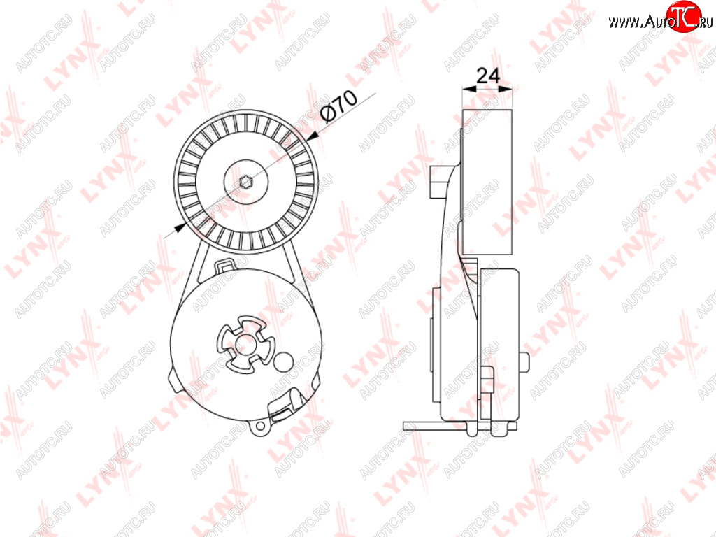 Ролик приводного ремня VW Amarok (10-),T5 AUDI A4 (07-),Q5 (08-) натяжителя LYNX pt3214